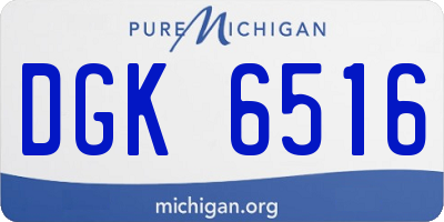 MI license plate DGK6516