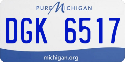 MI license plate DGK6517