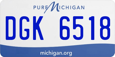 MI license plate DGK6518