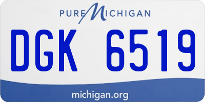 MI license plate DGK6519