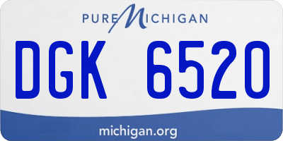 MI license plate DGK6520