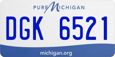 MI license plate DGK6521