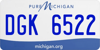 MI license plate DGK6522