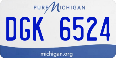 MI license plate DGK6524