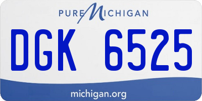 MI license plate DGK6525