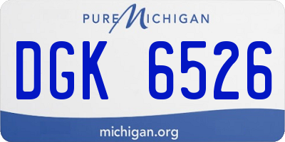 MI license plate DGK6526