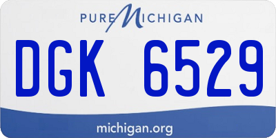 MI license plate DGK6529