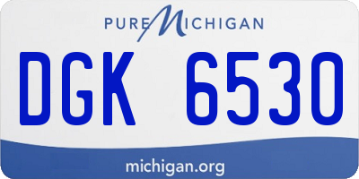 MI license plate DGK6530