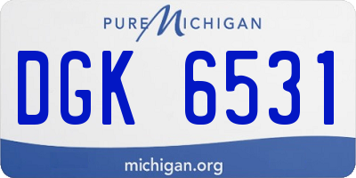 MI license plate DGK6531