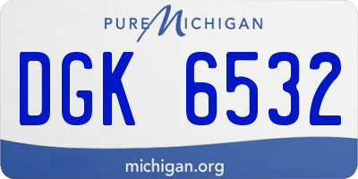 MI license plate DGK6532