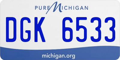 MI license plate DGK6533