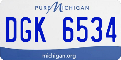 MI license plate DGK6534