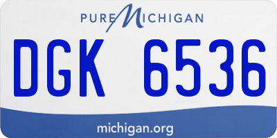 MI license plate DGK6536