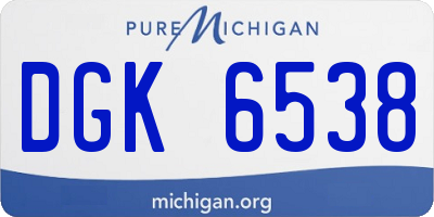 MI license plate DGK6538