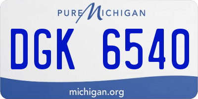 MI license plate DGK6540