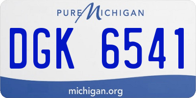 MI license plate DGK6541
