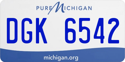 MI license plate DGK6542