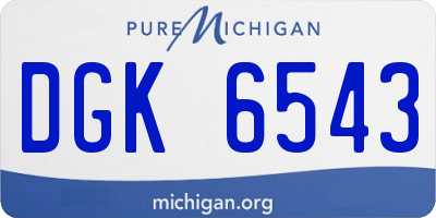 MI license plate DGK6543
