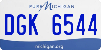 MI license plate DGK6544