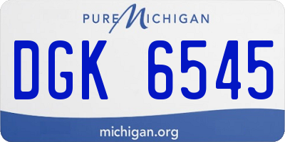 MI license plate DGK6545