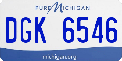 MI license plate DGK6546