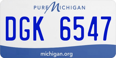 MI license plate DGK6547