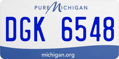 MI license plate DGK6548