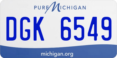 MI license plate DGK6549