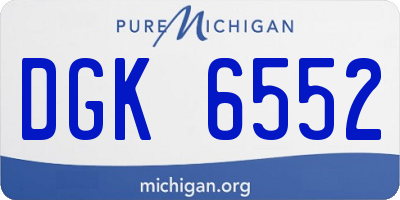 MI license plate DGK6552
