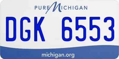 MI license plate DGK6553