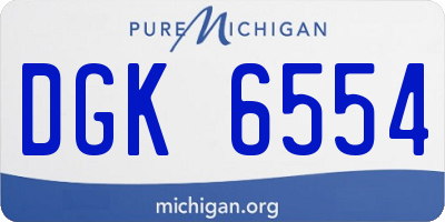 MI license plate DGK6554