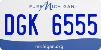 MI license plate DGK6555