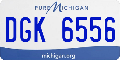 MI license plate DGK6556
