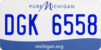 MI license plate DGK6558