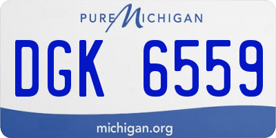 MI license plate DGK6559