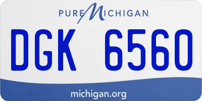 MI license plate DGK6560