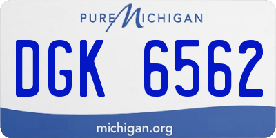 MI license plate DGK6562