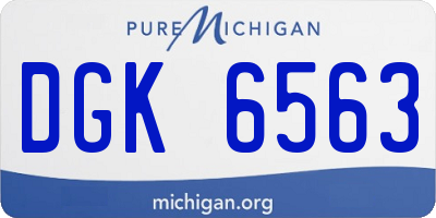 MI license plate DGK6563