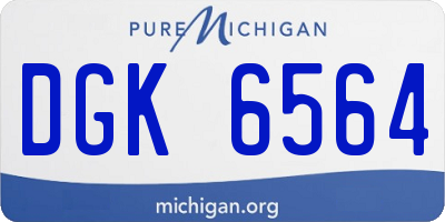 MI license plate DGK6564