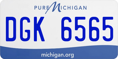 MI license plate DGK6565