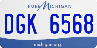 MI license plate DGK6568