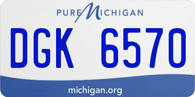 MI license plate DGK6570