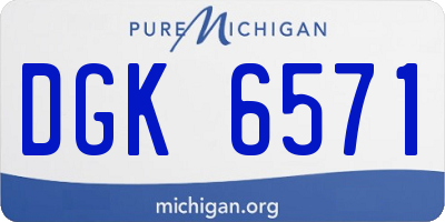 MI license plate DGK6571
