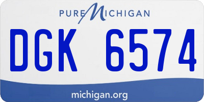 MI license plate DGK6574