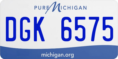 MI license plate DGK6575