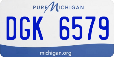 MI license plate DGK6579