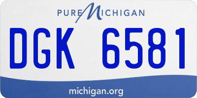 MI license plate DGK6581