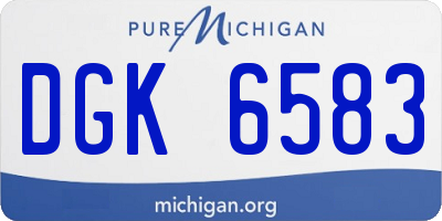 MI license plate DGK6583