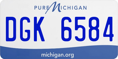 MI license plate DGK6584