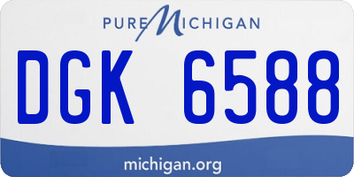 MI license plate DGK6588